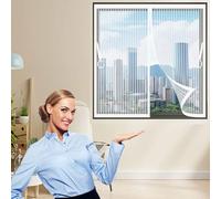 Mosquitera Magnética 60 x 125 cm Mantiene El Aire Fresco Dentro y Los Bichos Fuera Mosquitera Cortina Fácil Instalación sin Taladrar para Terraza, Patio, Ventana, Door, Blanco