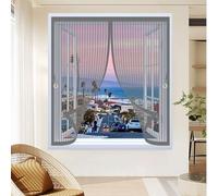Mosquitera Magnética 60 x 140 cm Cierre Automático de Arriba a Abajo, Mantiene El Aire Fresco Dentro y Los Bichos Fuera Cortina Magnética para Todas Las Ventana, Gris