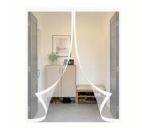 Mosquitera Magnetica 60 x 180 cm Junta Magnética de Arriba a Abajo, sin Taladrar, Transpirables, Resistente Al Viento Cortina Mosquitera Magnetica para Puerta Exterior, Blanco