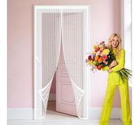 Mosquitera Magnetica 60 x 254 cm Varios Tallas Mosquitera Puerta con Iman Resistente a La Rotura, Resistente para Dormitorio Balcón Sala de Estar Puerta de Patio, Blanco