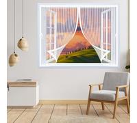 Mosquitera Magnetica 60 x 60 cm Varios Tallas, Cierre Automático, No Requiere Herramientas, Mantiene El Aire Fresco Mosquitera para Ventana para Todas Las Ventana, Blanco