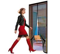Mosquitera Magnetica 62 x 298 cm Imanes para Un Autocierre Mosquitero Magnético Puerta Fácil Instalación sin Taladrar para Balcón Puerta Corredera de Patio, Negro