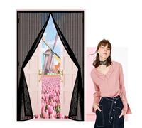 Mosquitera Magnética 65 x 190 cm Transpirables Antimosquitos, Sin Taladros, Magnético Automático, Con Velcra, Mosquitera Puerta a Prueba de Gatos para Pasillos Balcn Puertas, Negro