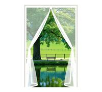 Mosquitera Magnetica 65 x 190 cm Transpirables Antimosquitos, Sin Taladros, Magnético Automático, Con Velcra, Anti-Insectos Cortina Mosquitera para Ventanas y Balcón, Blanco