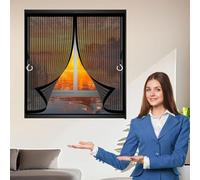 Mosquitera Magnética 65 x 90 cm Mantiene El Aire Fresco Dentro y Los Bichos Fuera Cortinas Mosquiteras Fácil Instalación, Varios Tallas para Terraza, Ventana, Door, Negro