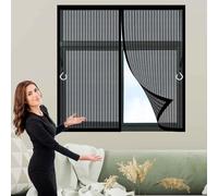 Mosquitera Magnética 65 x 90 cm (Personalizable) Antimosquitos, Malla Super Fina Cortinas Mosquiteras Fácil Instalación sin Taladrar para Terraza, Patio, Ventana, Door, Negro
