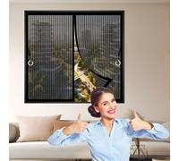 Mosquitera Magnética 66 x 124 cm Malla Super Fina, Cierre Automático Mosquitera para Puerta de Balcón Fácil Instalación, Varios Tallas para Terraza, Ventana, Door, Negro