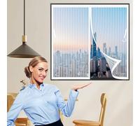 Mosquitera Magnética 66 x 97 cm Cierre Magnético de Arriba a Abajo Automáticamente Mosquitera Cortina Fácil Instalación, Varios Tallas para Terraza, Patio, Ventana, Door, Blanco