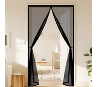 Mosquitera Magnética 68 x 178 cm con Imanes, Resistente, Antimosquitos Mosquiteras Magneticas Fácil Instalación, sin Taladrar para Puerta Exterior Balcón, Negro
