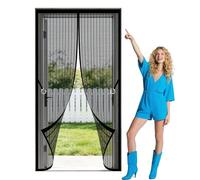 Mosquitera Magnetica 69 x 216 cm Magnético Automático Mosquitera Ventana Magnetica Fácil Instalación sin Taladrar para Puertas de Salón Balcón Corredor, Negro