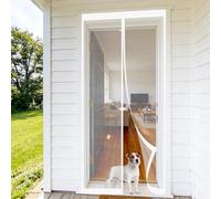 Mosquitera Magnetica 70 x 140 cm Cierre Automático, Mantiene El Aire Fresco en El Interior, Fácil de Instalar, Los Bichos Fuera Cortina Puerta para Puerta Exterior, Blanco