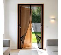 Mosquitera Magnetica 71 x 190 cm Cierre Magnético de Arriba a Abajo Cortinas Mosquitera Puerta Resistente a La Rotura para Puertas de Salón Balcón Corredor, Negro