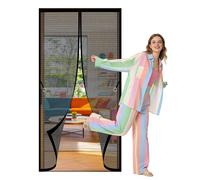 Mosquitera Magnetica 71 x 210 cm Imán sin Necesidad de Taladrar Cortinas Antimosquitos con Imanes Transpirables, Antimosquitos para Puertas de Patio y Balconeras, Negro