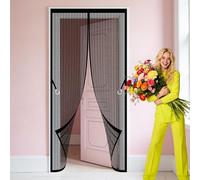 Mosquitera Magnetica 71 x 264 cm Varios Tallas Mosquitera Puerta con Iman Resistente a La Rotura, Resistente para Dormitorio Balcón Sala de Estar Puerta de Patio, Negro