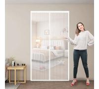 Mosquitera Magnetica 73 x 203 cm sin Taladrar Cortina Mosquitera Exterior Cierre Automático Cortina de Puerta para La Sala de Estar Del Balcón, Blanco