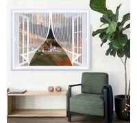 Mosquitera Magnética 75 x 80 cm Cierre Automático de Arriba a Abajo, Mantiene El Aire Fresco Dentro y Los Bichos Fuera Cortinas Mosquiteras para Todas Las Ventana, Blanco
