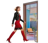 Mosquitera Magnetica 76 x 277 cm Imanes para Un Autocierre Mosquitero Magnético Puerta Fácil Instalación sin Taladrar para Balcón Puerta Corredera de Patio, Gris