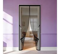 Mosquitera Magnetica 76 x 295 cm Imanes para Un Autocierre Cortina Mosquitera Puerta Exterior Transpirables, Antimosquitos para Puerta Del Balcón, Patio, Negro
