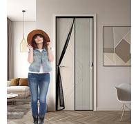 Mosquitera Magnetica 79 x 187 cm Cierre Automático, Que Entre Aire Fresco Cortina Mosquiteras Magnética Fácil Instalación sin Taladrar para Correderas, Garaje O Patio, Negro
