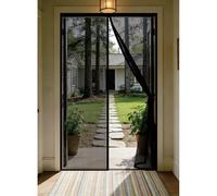 Mosquitera Magnética 79 x 262 cm Cierre Automático con Imanes y Pesos, Taladrar Fácil de Instalar Mantiene Mosquitera Imantada Puerta para Dormitorio, Negro