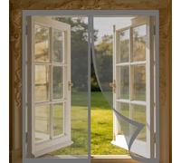 Mosquitera Magnetica 80 x 150 cm Junta Magnética de Arriba a Abajo, sin Taladrar, Transpirables, Resistente Al Viento Cortina Contra Mosquitos para Puerta Corredera, Gris