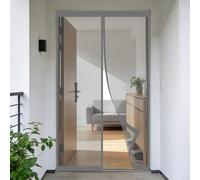 Mosquitera Magnetica 80 x 150 cm Junta Magnética de Arriba a Abajo, sin Taladrar, Transpirables, Resistente Al Viento Cortina Magnética Antiinsectos para Puerta Corredera, Gris