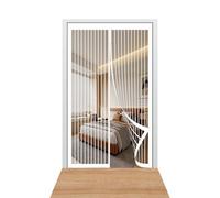 Mosquitera Magnetica 81 x 210 cm Se Cierra Automáticamente Mosquitera Puertas Fácil Instalación sin Taladrar para Puertas Correderas/Terraza, Blanco