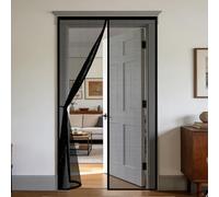 Mosquitera Magnética 81 x 290 cm Cortina Mosquiteras para Puertas Cierre Magnético de Arriba a Abajo, Automáticamente, Mantiene El Aire Fresco, para Balcón Dormitorio, Negro