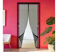 Mosquitera Magnetica 84 x 228 cm Magnético Automático Cortina Magnética Resistente a La Rotura para Puertas de Salón Balcón Corredor, Negro