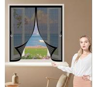 Mosquitera Magnética 85 x 125 cm Varios Tallas, Cierre Automático, No Requiere Herramientas, Mantiene El Aire Fresco Mosquitera Imantada Ventana para Todas Las Ventana, Negro
