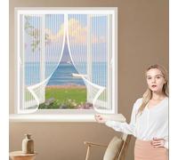 Mosquitera Magnética 85 x 145 cm Varios Tallas, Cierre Automático, No Requiere Herramientas, Mantiene El Aire Fresco Mosquitera Imantada Ventana para Todas Las Ventana, Blanco