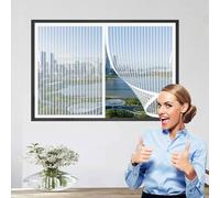 Mosquitera Magnética 85 x 155 cm Cierre Magnético de Arriba a Abajo Automáticamente Cortinas Mosquiteras Fácil Instalación, Varios Tallas para Terraza, Ventana, Door, Blanco