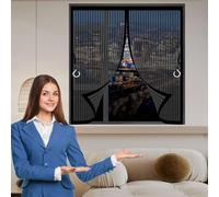Mosquitera Magnética 85 x 155 cm (Personalizable) Antimosquitos, Malla Super Fina Cortinas Mosquiteras Fácil Instalación sin Taladrar para Terraza, Ventana, Door, Negro
