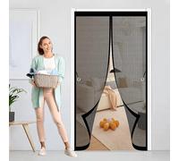 Mosquitera Magnetica 85 x 155 cm Protección Contra Insectos, Malla Fina, Mantiene El Aire Fresco, Mosquitera Puerta Caravana para Puerta de Balcón, de Patio, Negro
