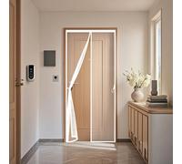 Mosquitera Magnetica 85 x 180 cm Cierre Automático, Que Entre Aire Fresco Cortina Mosquitera Magnética Fácil Instalación sin Taladrar para Correderas, Garaje O Patio, Blanco