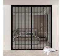 Mosquitera Magnética 85 x 185 cm con Fuertes Imanes para Un Autocierre, Fácil Instalación sin Taladrar, Antimosquitos, Cortina Magnética para Puertas para Balcón, Cocina, Negro