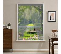 Mosquitera Magnetica 85 x 85 cm Cierre Automático de Arriba a Abajo, Mantiene El Aire Fresco Dentro y Los Bichos Fuera Cortinas Antimosquitos para Todas Las Ventana, Gris