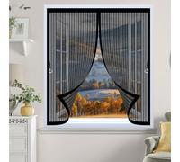Mosquitera Magnética 85 x 85 cm Varios Tallas, Cierre Automático, No Requiere Herramientas, Mantiene El Aire Fresco Ventana de Malla Magnética para Todas Las Ventana, Negro