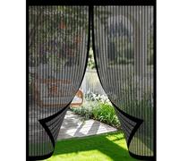 Mosquitera Magnetica 89 x 208 cm Transpirables, Antimosquitos Cortina Mosquitera Puerta Exterior Se Cierra Automáticamente para Puerta Exterior, de Balcón/Patio, Negro