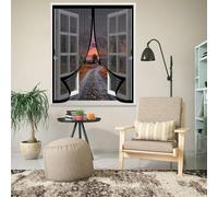 Mosquitera Magnética 90 x 110 cm Varios Tallas, Cierre Automático, No Requiere Herramientas, Mantiene El Aire Fresco Cortina Antimosquitos para Todas Las Ventana, Negro