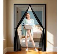 Mosquitera Magnética 90 x 115 cm Mosquitera Ventana Magnetica Cierre Magnético de Arriba a Abajo, Automáticamente, Mantiene El Aire Fresco, para Patio Balcón, Negro