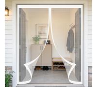 Mosquitera Magnetica 90 x 140 cm Cierre Automático, Mantiene El Aire Fresco en El Interior, Fácil de Instalar, Los Bichos Fuera Mosquitera Iman para Puerta Exterior, Blanco
