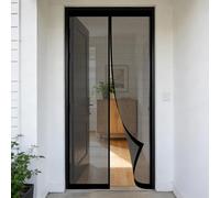 Mosquitera Magnetica 90 x 150 cm Junta Magnética de Arriba a Abajo, sin Taladrar, Transpirables, Resistente Al Viento Cortina Magnética para Puerta Exterior, Negro