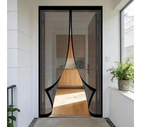 Mosquitera Magnetica 90 x 150 cm Junta Magnética de Arriba a Abajo, sin Taladrar, Transpirables, Resistente Al Viento Cortina Antimosquitos para Puerta Corredera, Negro
