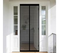 Mosquitera Magnetica 90 x 150 cm Junta Magnética de Arriba a Abajo, sin Taladrar, Transpirables, Resistente Al Viento Mosquiteras Magneticas para Puerta Exterior, Negro