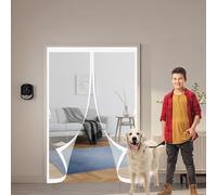 Mosquitera Magnetica 90 x 165 cm Protección Contra Insectos, Malla Fina, Mantiene El Aire Fresco, Mosquitera Cortina Puerta para Puerta Corredera, de Salón, Blanco