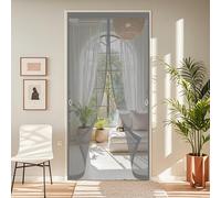 Mosquitera Magnética 90 x 200 cm Cierre Automático, Automáticamente y Mantiene El Aire Fresco, La Cortina Magnética Es Ideal Puerta con Mosquitera para Puertas Del Balcón, Gris