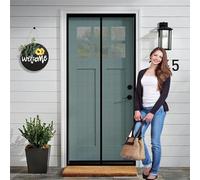Mosquitera Magnetica 91 x 188 cm Cierre Automático, Que Entre Aire Fresco Cortina Magnética Puerta Exterior Fácil Instalación sin Taladrar para Dormitorio Sala de Puerta, Negro