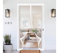 Mosquitera Magnetica 91 x 201 cm Proteger a su Familia Cortina Mosquitera Puerta Exterior Mantiene El Aire Fresco para Puerta Exterior, de Balcón/Patio, Blanco