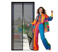 Mosquitera Magnetica 96 x 248 cm Imán sin Necesidad de Taladrar Adsorción Magnética Anti Insecto Mosquitera Lejos de Los Mosquitos para Puertas de Patio y Balconeras, Negro